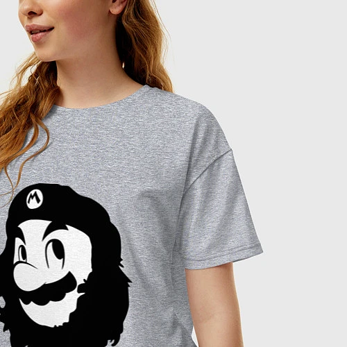 Женская футболка оверсайз Che Mario / Меланж – фото 3