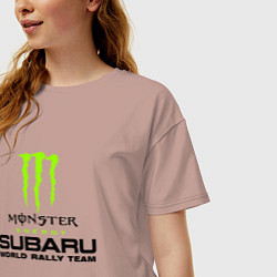 Футболка оверсайз женская MONSTER ENERGY Z, цвет: пыльно-розовый — фото 2