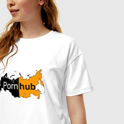 Футболка оверсайз женская Logo PornHub, цвет: белый — фото 2