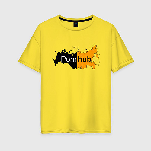 Женская футболка оверсайз Logo PornHub / Желтый – фото 1