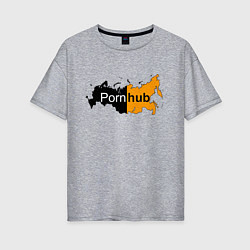 Футболка оверсайз женская Logo PornHub, цвет: меланж