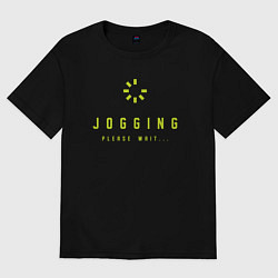 Футболка оверсайз женская Jogging, цвет: черный
