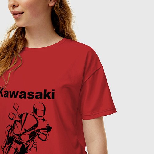 Женская футболка оверсайз KAWASAKI Z / Красный – фото 3