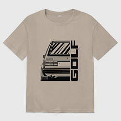 Футболка оверсайз женская Volkswagen Golf Z, цвет: миндальный