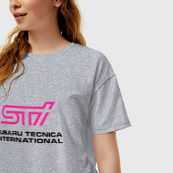 Футболка оверсайз женская SUBARU STI Z, цвет: меланж — фото 2