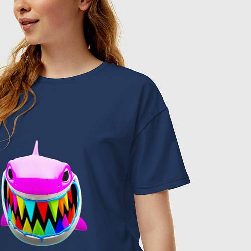 Женская футболка оверсайз 6IX9INE: GOOBA / Тёмно-синий – фото 3