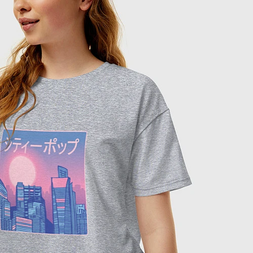 Женская футболка оверсайз Городская эстетика / Меланж – фото 3