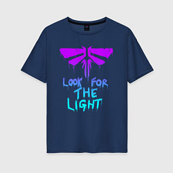 Футболка оверсайз женская ЦИКАДЫ LOOK FOR THE LIGHT, цвет: тёмно-синий
