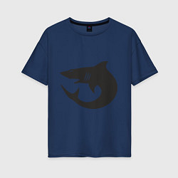 Футболка оверсайз женская Акулы (Sharks), цвет: тёмно-синий