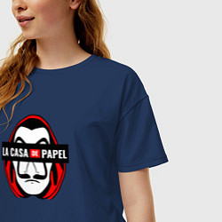 Футболка оверсайз женская БУМАЖНЫЙ ДОМ, цвет: тёмно-синий — фото 2