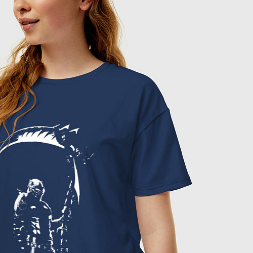Женская футболка оверсайз Ад Данте / Тёмно-синий – фото 3