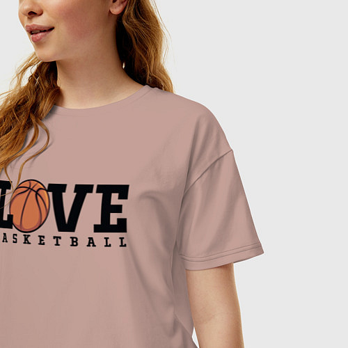 Женская футболка оверсайз Love Basketball / Пыльно-розовый – фото 3