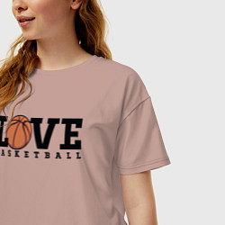 Футболка оверсайз женская Love Basketball, цвет: пыльно-розовый — фото 2