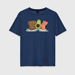 Футболка оверсайз женская Бутерброд из авокадо, цвет: тёмно-синий