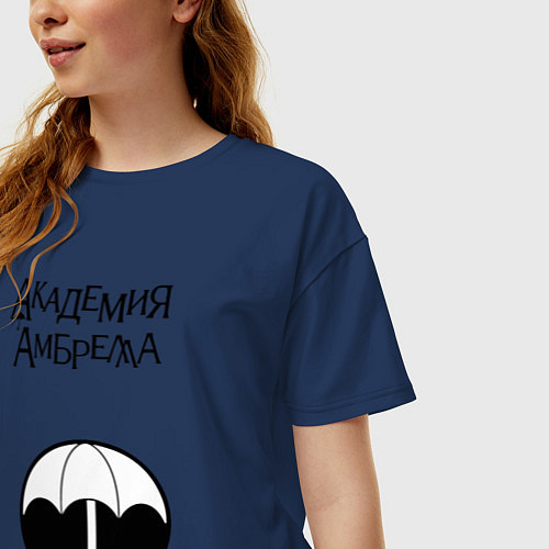 Женская футболка оверсайз The Umbrella Academy / Тёмно-синий – фото 3