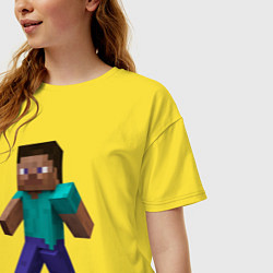 Футболка оверсайз женская Minecraft персонаж, цвет: желтый — фото 2