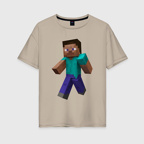 Женская футболка оверсайз Minecraft персонаж / Миндальный – фото 1