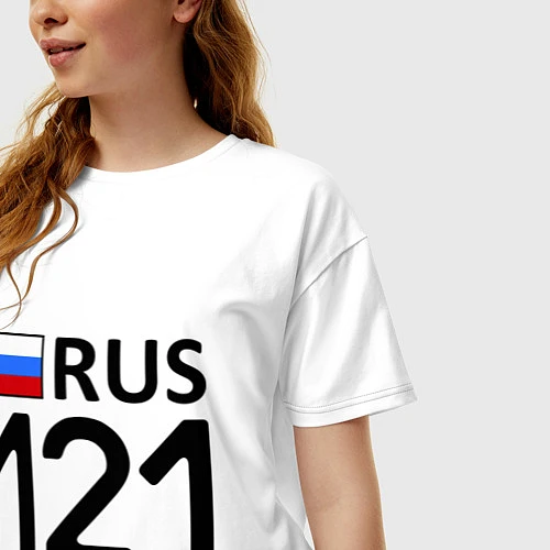 Женская футболка оверсайз RUS 121 / Белый – фото 3