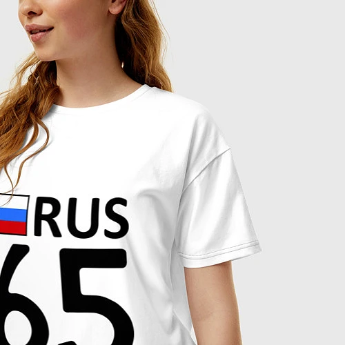 Женская футболка оверсайз RUS 65 / Белый – фото 3