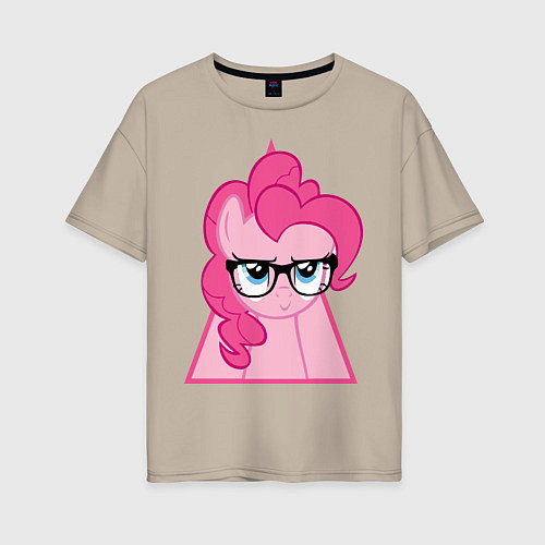 Женская футболка оверсайз Pinky Pie hipster / Миндальный – фото 1