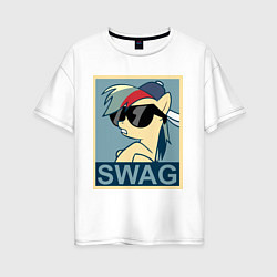 Женская футболка оверсайз Rainbow Dash swag