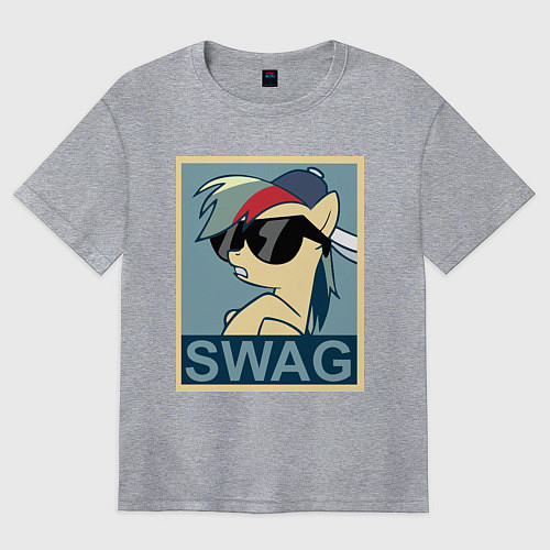 Женская футболка оверсайз Rainbow Dash swag / Меланж – фото 1