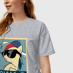 Футболка оверсайз женская Rainbow Dash swag, цвет: меланж — фото 2