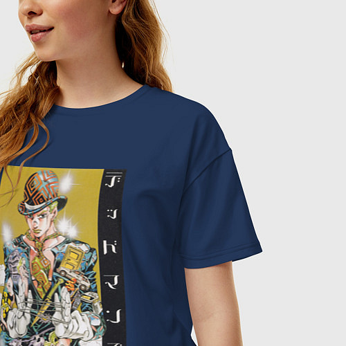 Женская футболка оверсайз Аниме / Тёмно-синий – фото 3