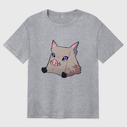 Футболка оверсайз женская Иноске Хашибира, цвет: меланж