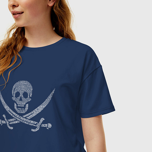 Женская футболка оверсайз Pirate / Тёмно-синий – фото 3