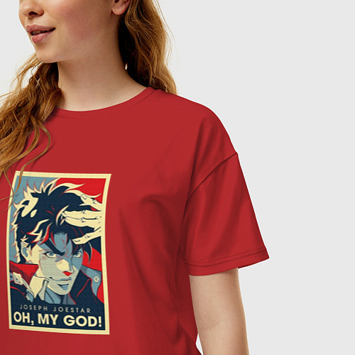 Женская футболка оверсайз OH, MY GOD! / Красный – фото 3