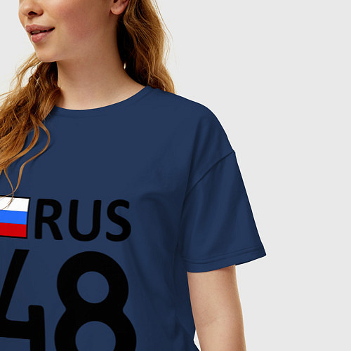 Женская футболка оверсайз RUS 48 / Тёмно-синий – фото 3