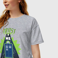 Футболка оверсайз женская Trust me, i'm doctor who, цвет: меланж — фото 2