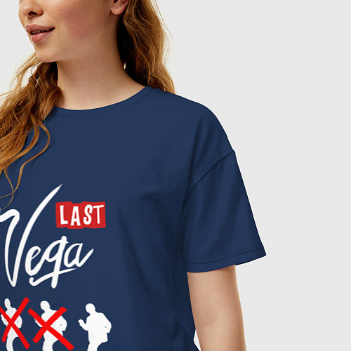 Женская футболка оверсайз Last Vega / Тёмно-синий – фото 3