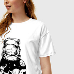 Футболка оверсайз женская Космонавт, цвет: белый — фото 2