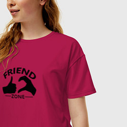 Футболка оверсайз женская Friend zone logo, цвет: маджента — фото 2