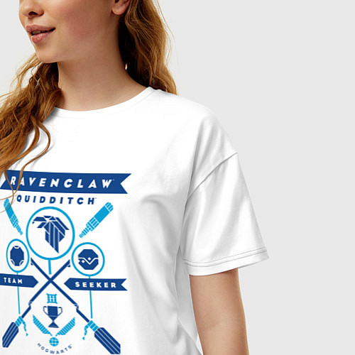 Женская футболка оверсайз Ravenclaw Quidditch Team / Белый – фото 3