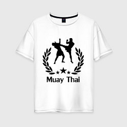 Футболка оверсайз женская Muay Thai: High Kick, цвет: белый