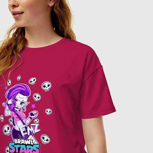 Женская футболка оверсайз Brawl STARS ЭМЗ / Маджента – фото 3