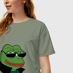 Футболка оверсайз женская Pepe в очках EZ, цвет: авокадо — фото 2