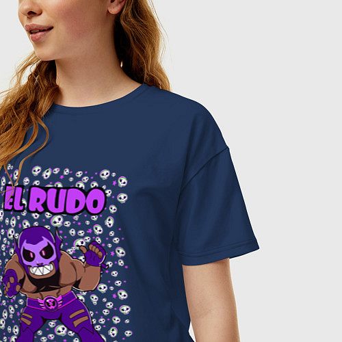 Женская футболка оверсайз Brawl STARS EL RUDO / Тёмно-синий – фото 3