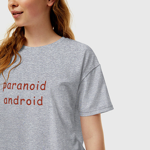 Женская футболка оверсайз Radiohead paranoid android / Меланж – фото 3