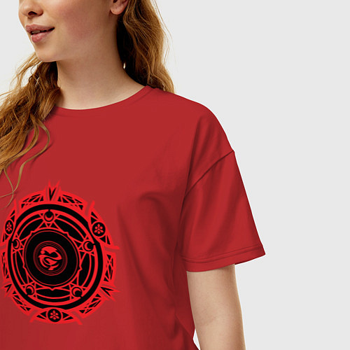 Женская футболка оверсайз Демоны старшей школы / Красный – фото 3