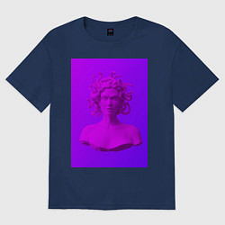 Футболка оверсайз женская Vaporwave art 1-1, цвет: тёмно-синий