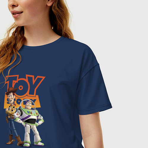 Женская футболка оверсайз Toy Story / Тёмно-синий – фото 3
