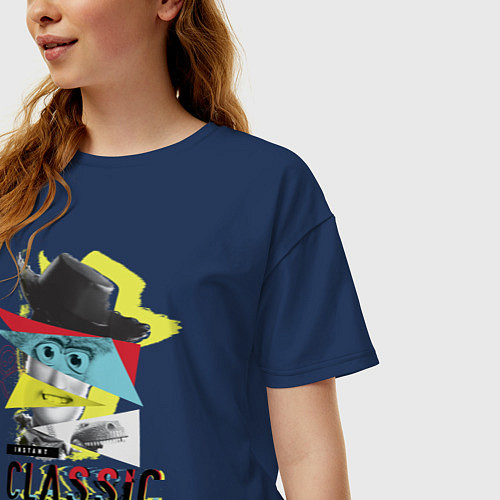 Женская футболка оверсайз Instant Classic / Тёмно-синий – фото 3