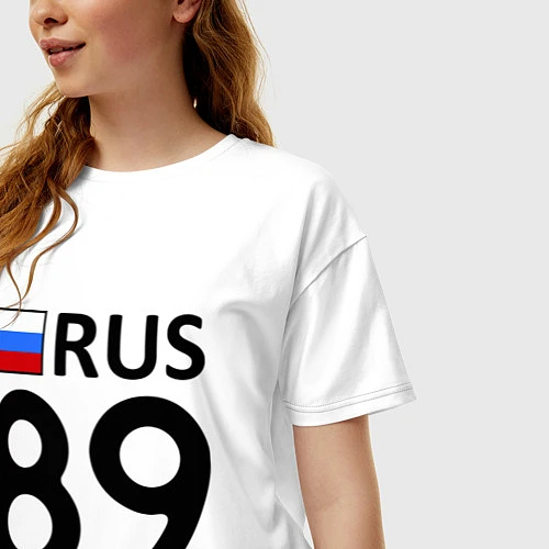 Женская футболка оверсайз RUS 89 / Белый – фото 3
