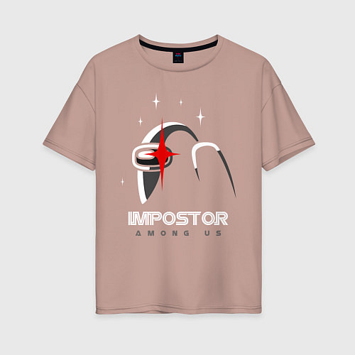 Женская футболка оверсайз Among Us, Impostor / Пыльно-розовый – фото 1