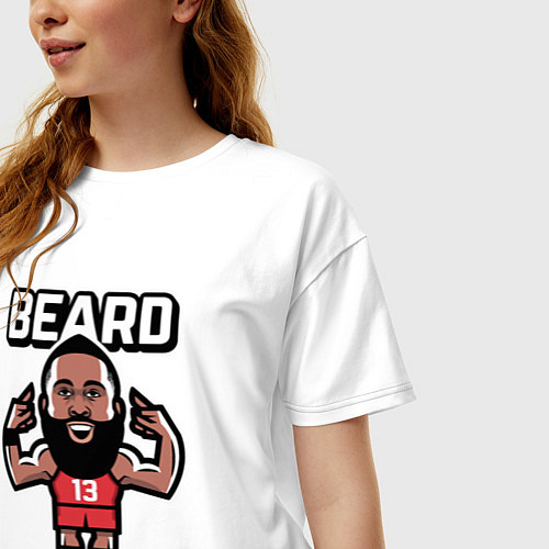 Женская футболка оверсайз Harden - Beard / Белый – фото 3