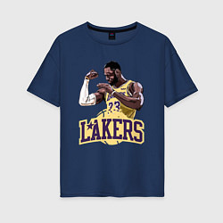 Футболка оверсайз женская LeBron - Lakers, цвет: тёмно-синий